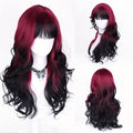 Long Curly Wig Black Red Highlights 28 Inch Wavy Synthetic Rose Net Cap Glamorous Voluminous Hair for Women Cosplay Party Halloween Daily Wear Fashion Statement - product image 7