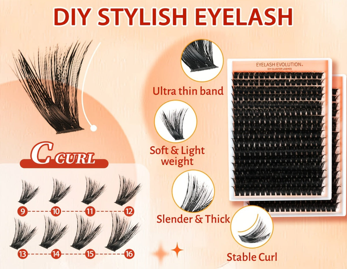 100D Volume Cluster Lashes DIY Individual Lash Extension Kit – Soft Reusable Single Clusters for Full Thick Dramatic Lash Look, Beginner & Pro Friendly Home Salon Use - product image 12