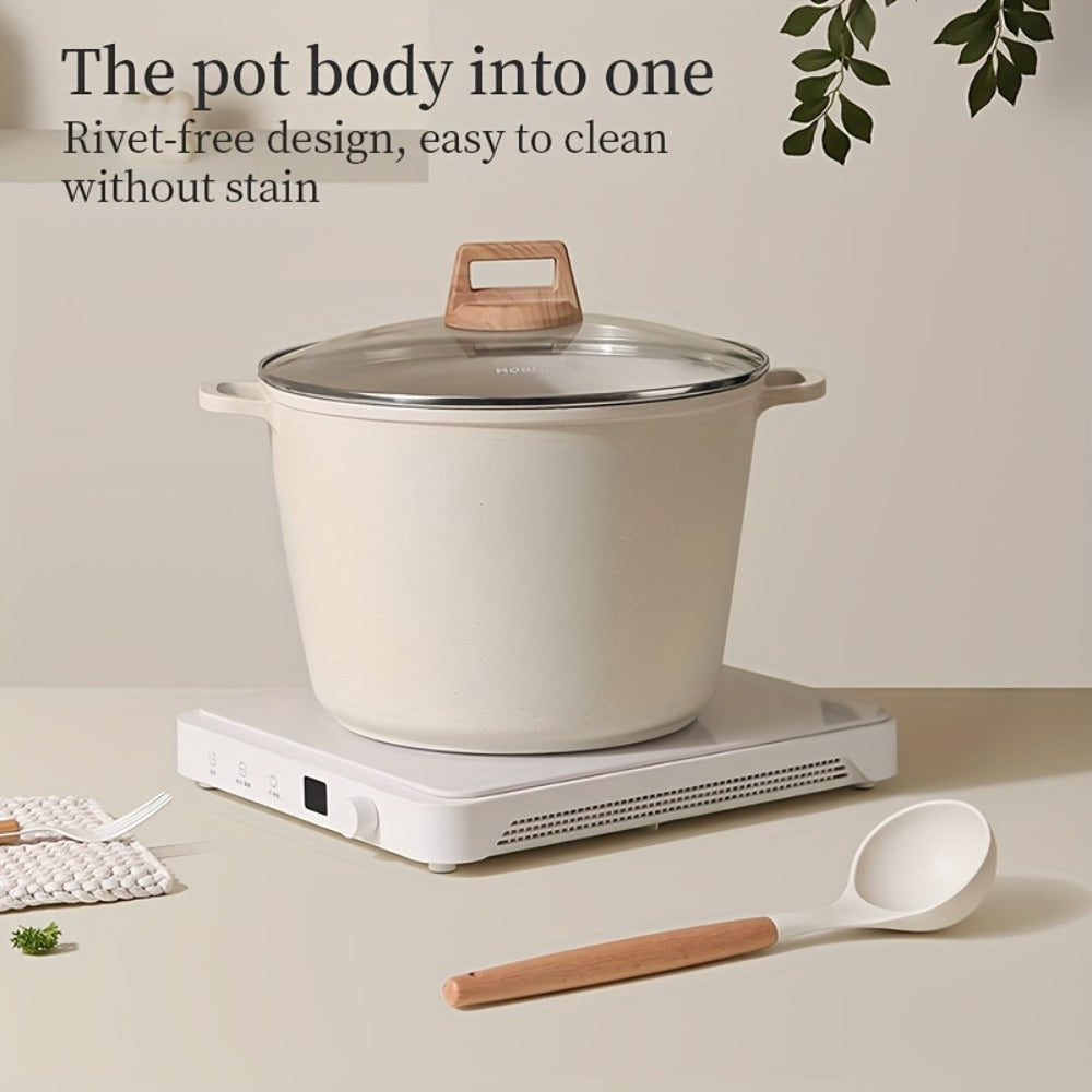 Non-Stick Stock Pot 10.5 QT Large Capacity Soup Pot with Lid - Induction Compatible All Stovetops High Temperature Resistant Easy Clean Cookware for Home Cooks Families Housewarmin - product image