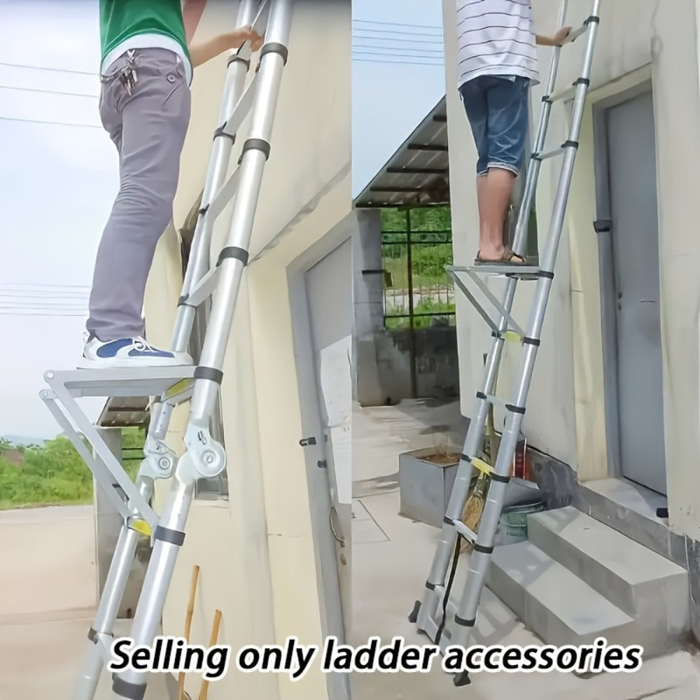 Ladder Platform Scaffold Board 400 lb Heavy Duty Non-Slip Work Tray Retractable Workstation Tool Tray Attachment for Extension Ladders Easy Install Silver - product image 9