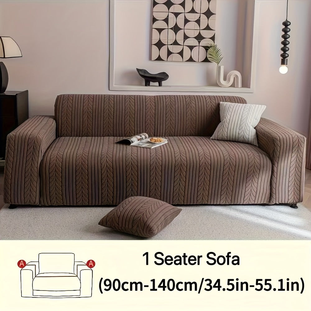 Sofa Cover Stretchy Washable Slipcover for 1 2 3 4 Seater Couch, Zigzag Textured Fabric, Scratch Slip Resistant Furniture Protector, Cream White Light Grey Dark Gray Coffee Brown - product image 19