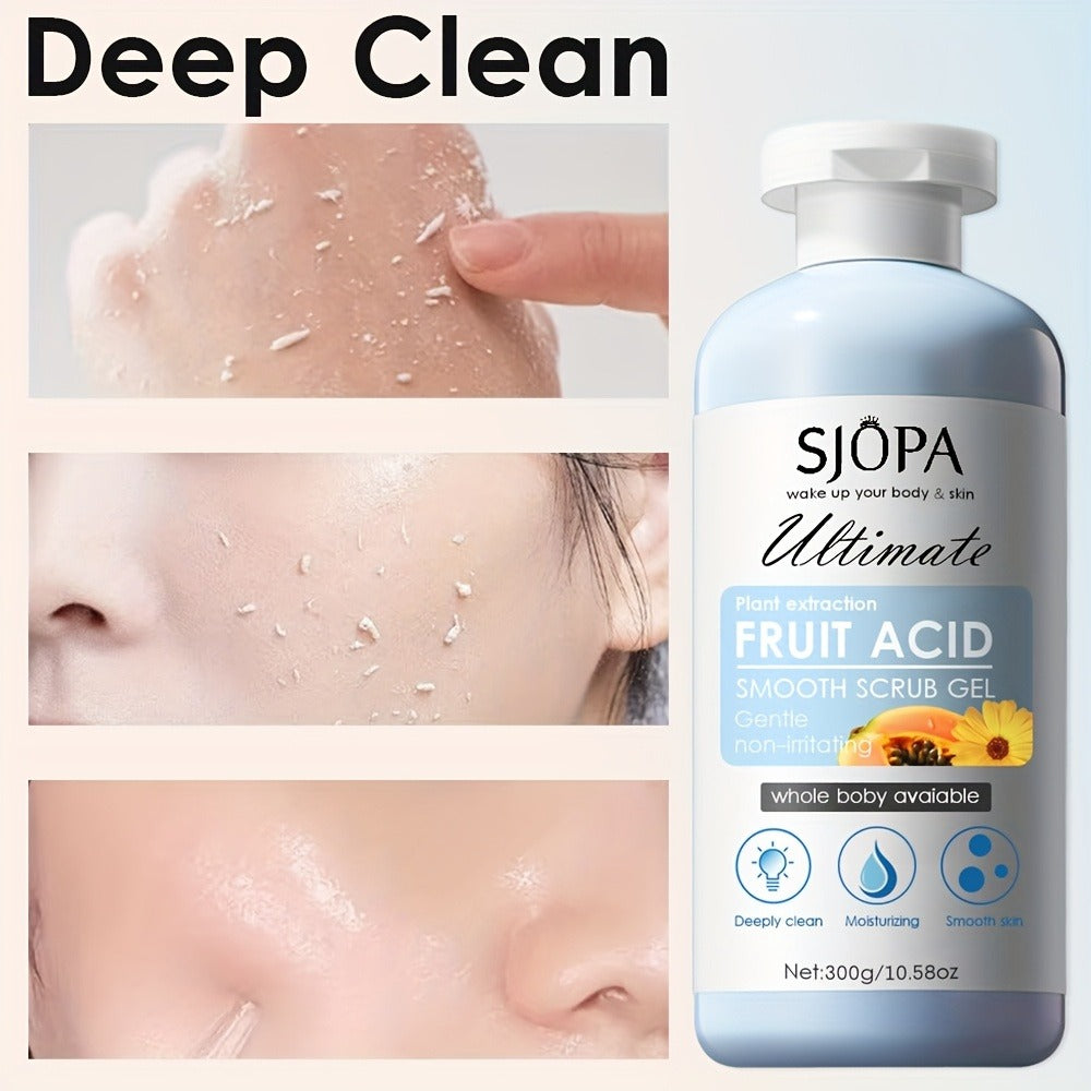 Body Scrub Exfoliating Gel Set 300g with Bath Cloth — Aloe Vera Papaya Chamomile Deep Cleansing Moisturizing Whole Body Scrub for Women Men All Skin Types, Brightening Spa Gift - product image 5