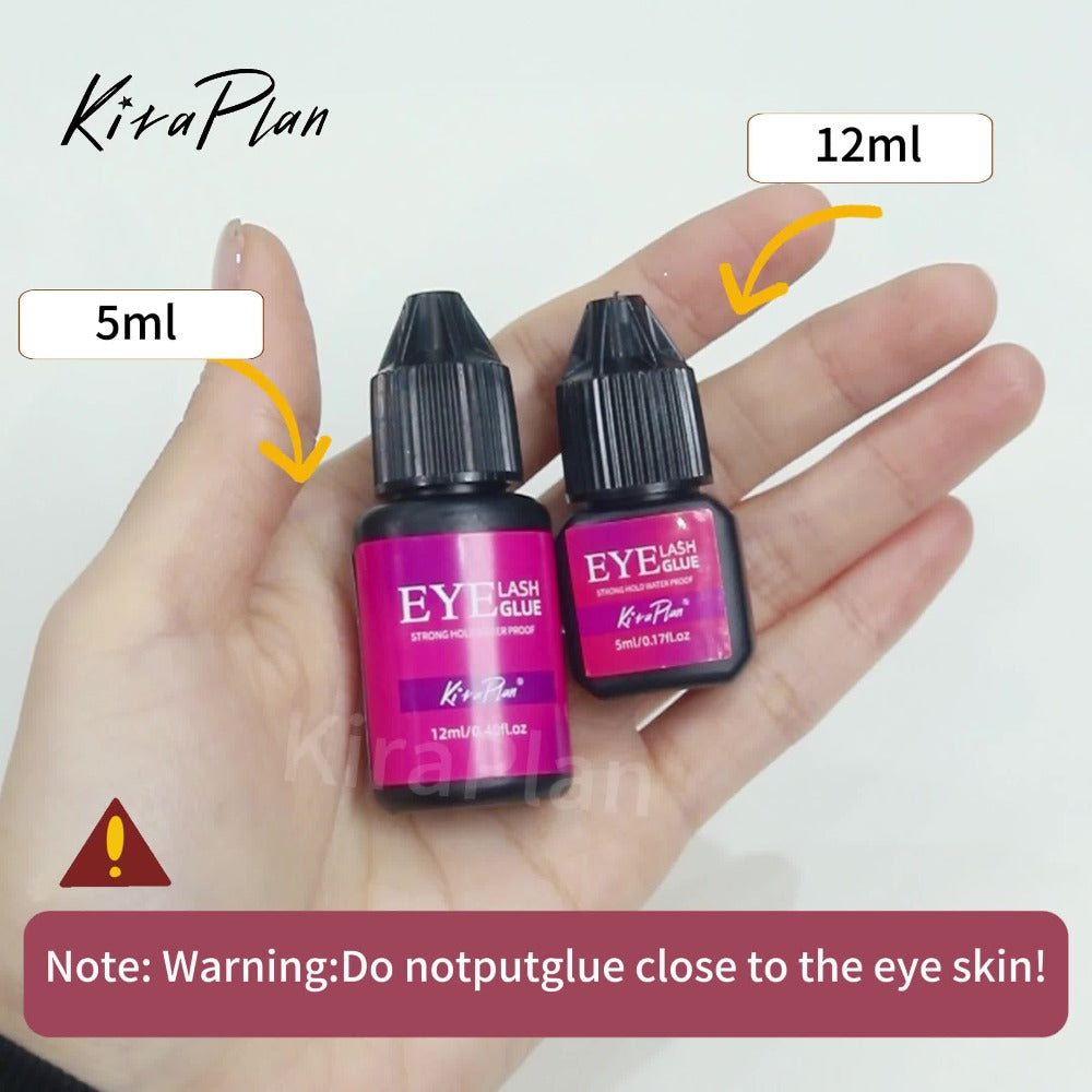 2-Pack Strong Hold Lash Extension Glue — Ultra Fast Dry 0.5–1s, 6–7 Week Retention, Black Eyelash Adhesive for Beginners & DIY Cluster Home Use, 12ml Each - product image 12
