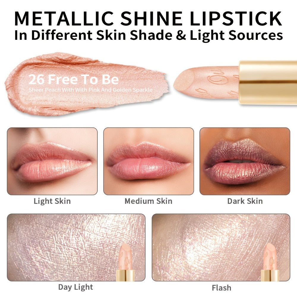 Metallic Lipstick Set 3 Pcs 24-Hour Smudge-Proof Transfer-Resistant Glossy Finish Full Coverage Long Lasting Lip Color Makeup Gift Set for Women 12.9G Each - product image 10
