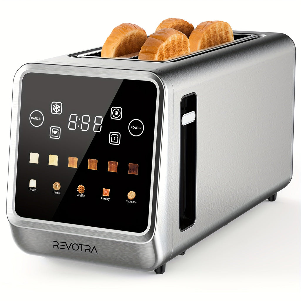 4-Slice Toaster Long Slot Stainless Steel – Touch Screen LED Display, 1.5" Wide Slots, Countdown Timer, Memory Function, Dual Control, 6 Shade Settings - product image 17