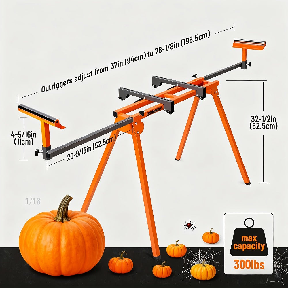 Miter Saw Stand with 78-1/8" Sliding Rail – 3-Step Quick Fold, 22LB Lightweight, 330LB Capacity, Universal Fit for DeWalt Makita Bosch & Most Miter Saw Brands - product image 2