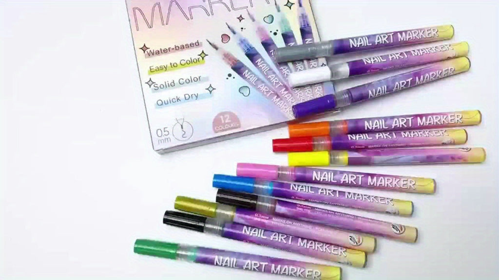 Acrylic Nail Art Pen Set 12 Colors 3D Doodle & Dot Stitching Pens – Quick Drying Precision Fine Tip for Professional Home Salon Nail Design, Long Lasting Vibrant Pigment - product image 11