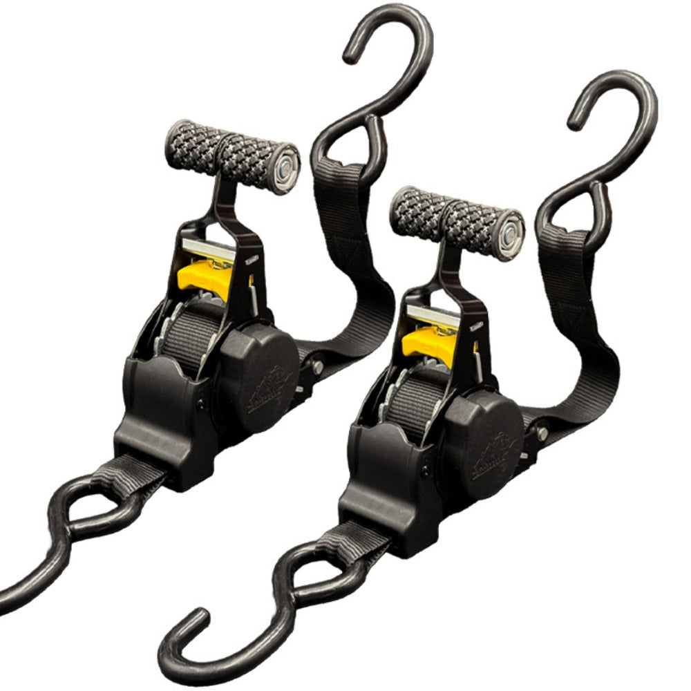 Self-Retracting Tie Down Straps 10 Feet Heavy Duty Ratchet Cargo Straps – Auto Retract for Truck Trailer Motorcycle Moving & Appliances, 1pc or 2pc Pack - product image 3