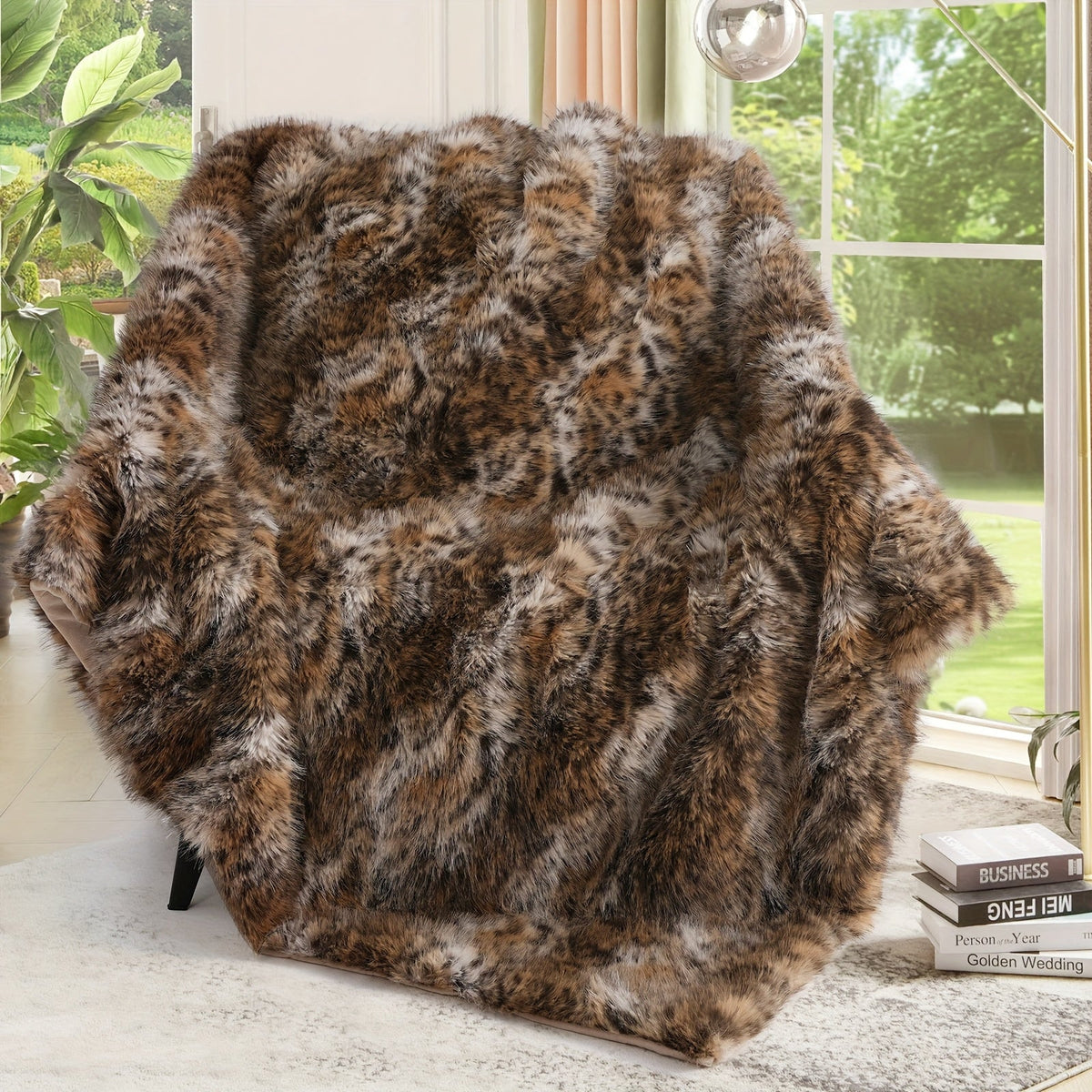 Super Soft Reversible Plush Mink Blanket for Bed Couch Sofa, Oversized Heavy Weight Cozy Blanket, Leopard Animal Print & Solid Colors, Throw & Twin Size | Faux Fur Throw Blanket 1060GSM Luxury