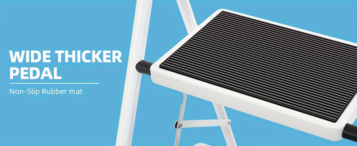 2 Step Ladder Foldable Heavy Duty Steel, Non-Slip Wide Pedal Step Stool with Safety Handle, Lightweight Portable Folding Step Ladder for Home Kitchen Bathroom Garage, 250lb Capacit - product image 9