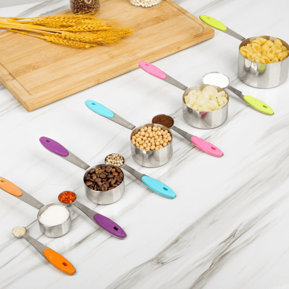 Measuring Cups and Spoons Set 10-Piece Stainless Steel with Silicone Handle – Precise Baking & Cooking Measurement Tools | Dishwasher Safe | Christmas Kitchen Gift - product image 6