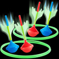 6 Piece Soft Tip Rubber Dart Set with 2 Target Rings for Kids & Adults, Outdoor Yard Camping Family Fun, Christmas Birthday Gift for Boys & Girls – Lawn Darts Game Set Glow in the Dark
