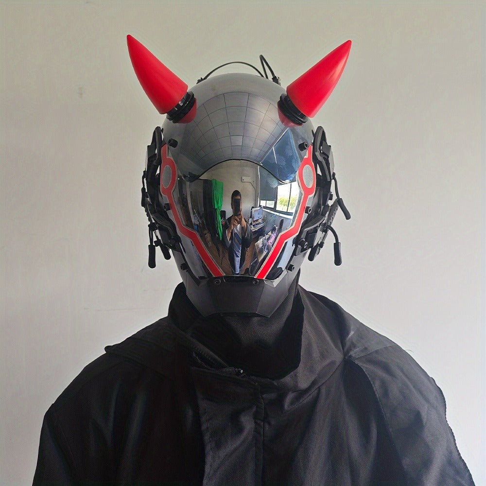 Battery-Powered LED Full Face Mask for Halloween, Christmas, Easter, Rave Music Festival & Party, Unisex Adult Costume Prop, Cool Gift for Men & Women - product image 15