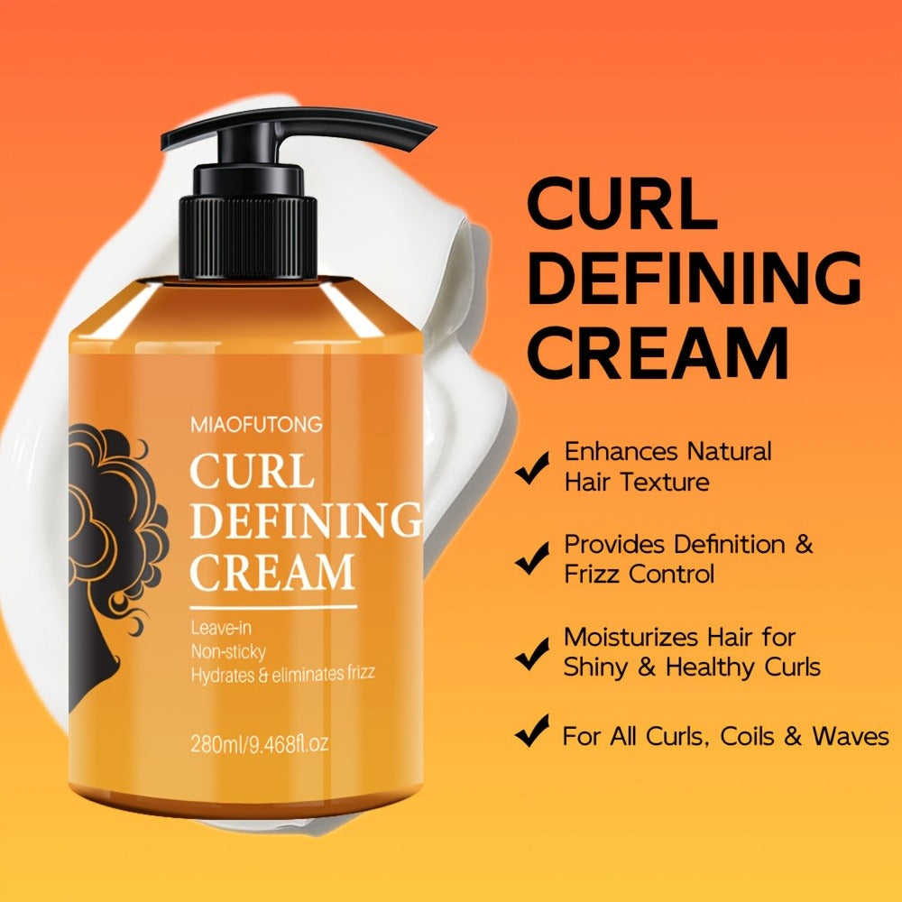 Curl Defining Cream with Argan Oil 280ml Frizz Control Moisture Lock Hydrating Styling Conditioner – Enhances Shine Boosts Volume Heat-Free Curl Definer for Curly Wavy Coily Hair W - product image 9