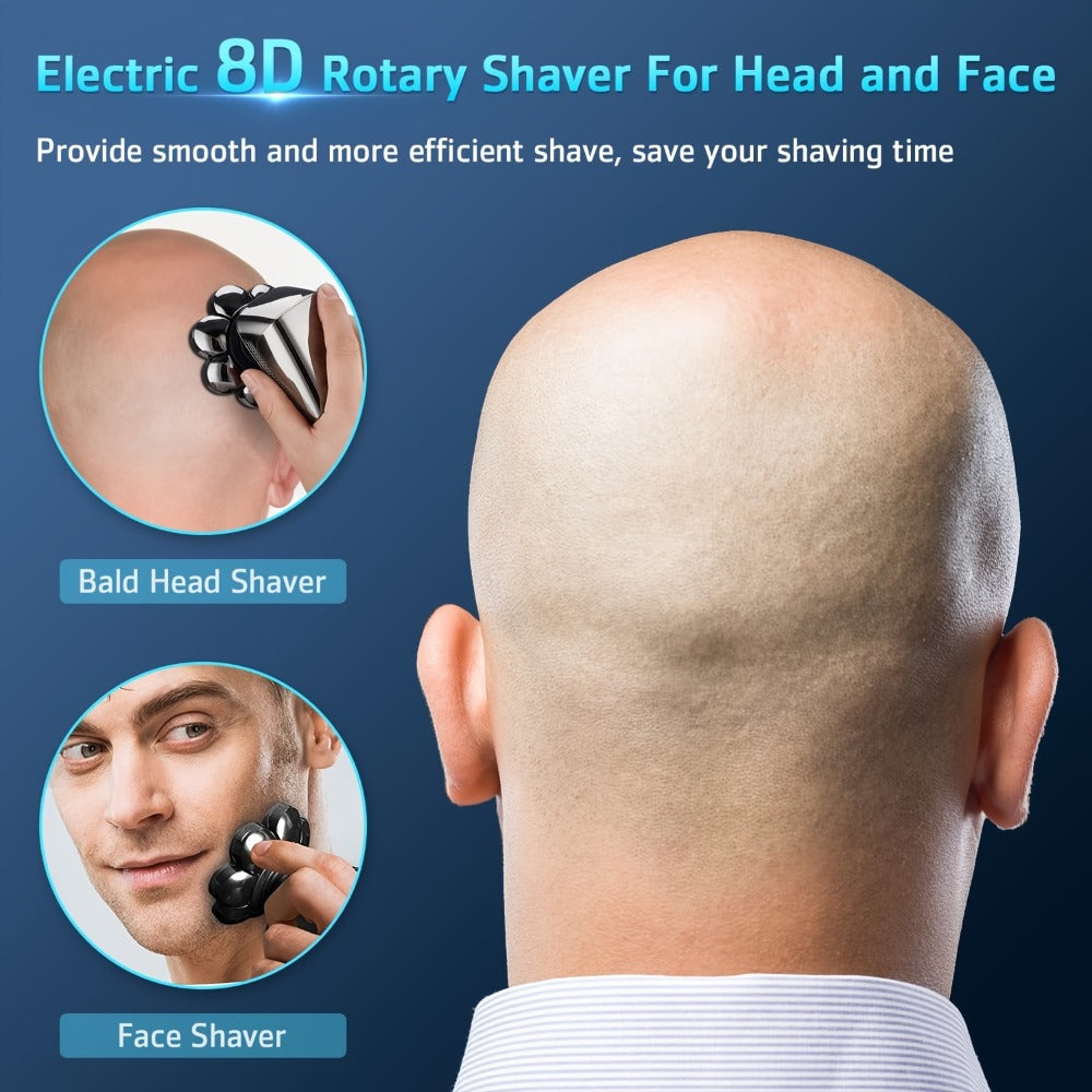 9D Floating Head Electric Razor for Bald Men 5-in-1 Grooming Kit Beard Trimmer Nose Hair Trimmer Facial Cleanser Body Groomer USB Rechargeable Cordless Shaver for Home Travel - product image 12