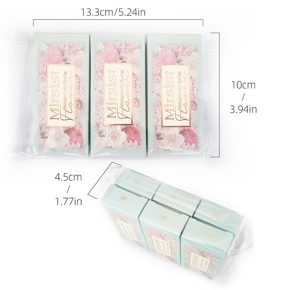 Flower Shaped pH Lip Balm Set 6pcs Individually Wrapped — Color Changing Transparent to Pink Tint, 6 Flavors Deep Moisturizing, Cute Floral Design Beauty Gift for Women Girls & Tee - product image 6