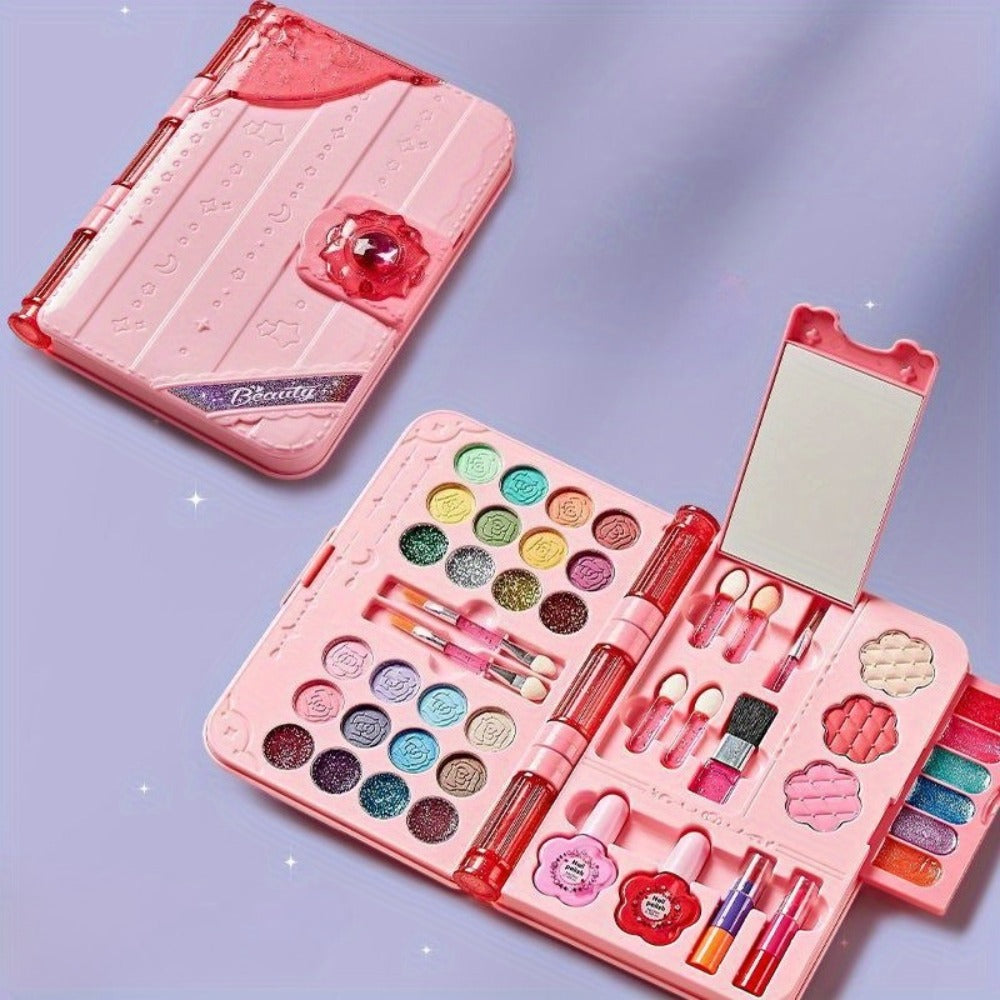 Kids Washable Makeup Set with Mirror — Princess Makeup Case for Girls, Birthday & Halloween Gift, Safe Non-Toxic Cosmetic Play Set for Children - product image 5