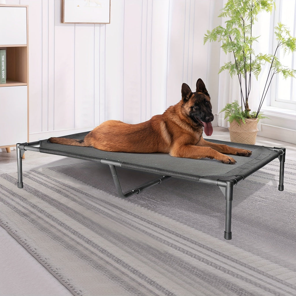 Elevated Dog Bed Cooling Cot – Breathable Mesh Dog Cot for Indoor and Outdoor Use, No-Tool Assembly Anti-Slip Feet Frame for Small Medium Large XL Dogs - product image