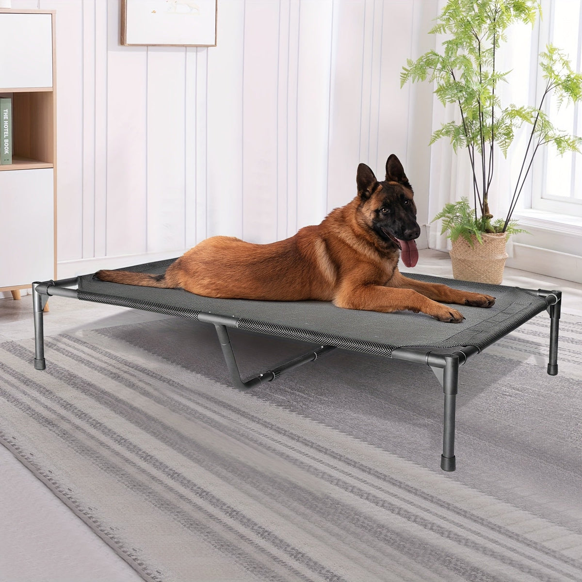 Elevated Dog Bed Cooling Cot – Breathable Mesh Dog Cot for Indoor and Outdoor Use, No-Tool Assembly Anti-Slip Feet Frame for Small Medium Large XL Dogs - product image