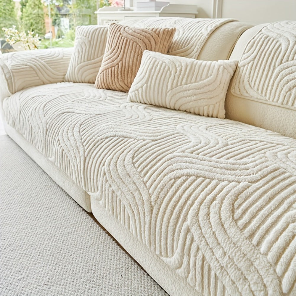 Stretch Velvet Sofa Cover Non-Slip | Plush Shu Velveteen Couch Slipcover, Modern Luxury Pet Friendly Machine Washable, 2 3 4 Seat, Armrest & Pillowcase, Living Room Bedroom Office - product image 19