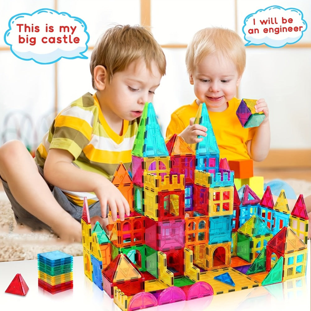 Toddler Magnetic Tiles 34 Piece Starter Set | STEM Magnetic Building Blocks for Kids Ages 3+, Creative Construction Toy for Boys & Girls, Birthday Christmas - product image 5