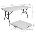 4ft/6ft Plastic Folding Table, Portable Dining Table Indoor Outdoor with Carrying Handle, Locks, Picnic Table -White - product image 3