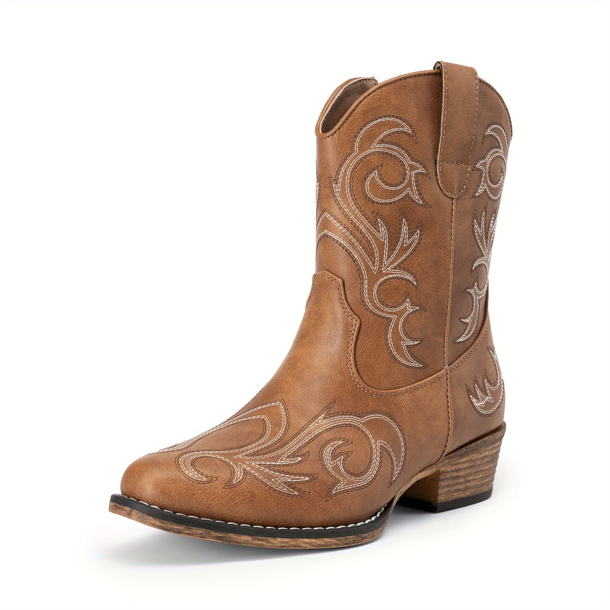Women Cowboy Boots Ankle Boots Vintage Embroidered Geometric Pattern High-Top Cowboy Boots Western Retro Boot Comfortable Square Toe Elegant Classic Cool Brand - product image 9
