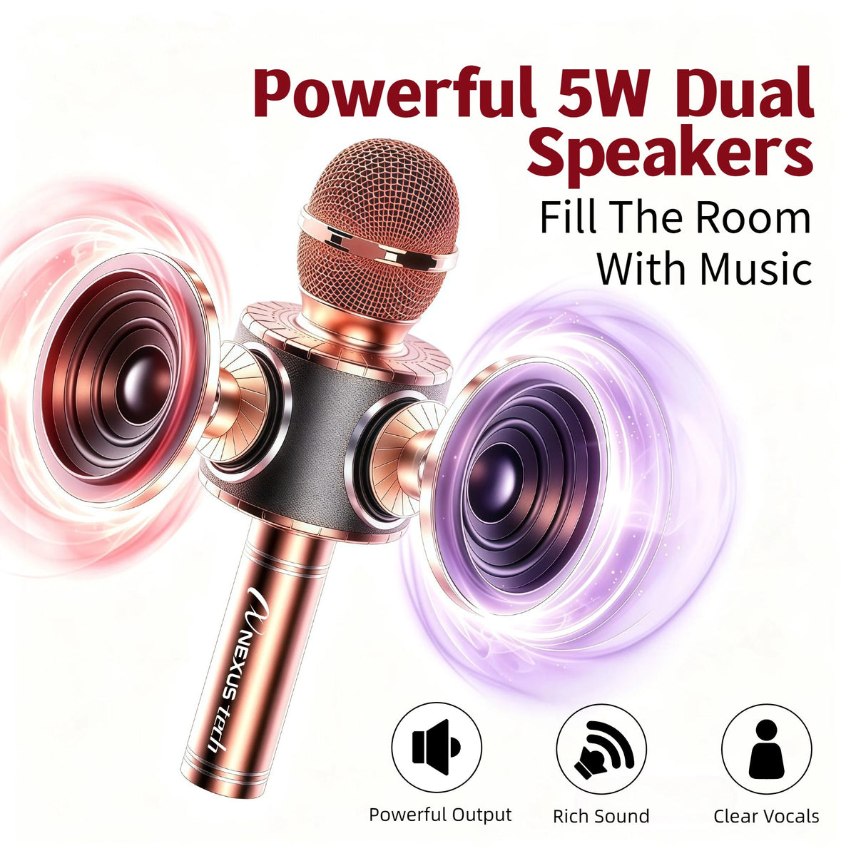 Wireless Karaoke Microphone Speaker with LED Lights and Fun Voice Changer - Portable Singing Mic, Perfect for Holiday Parties, Christmas Family Gatherings, New - product image 44