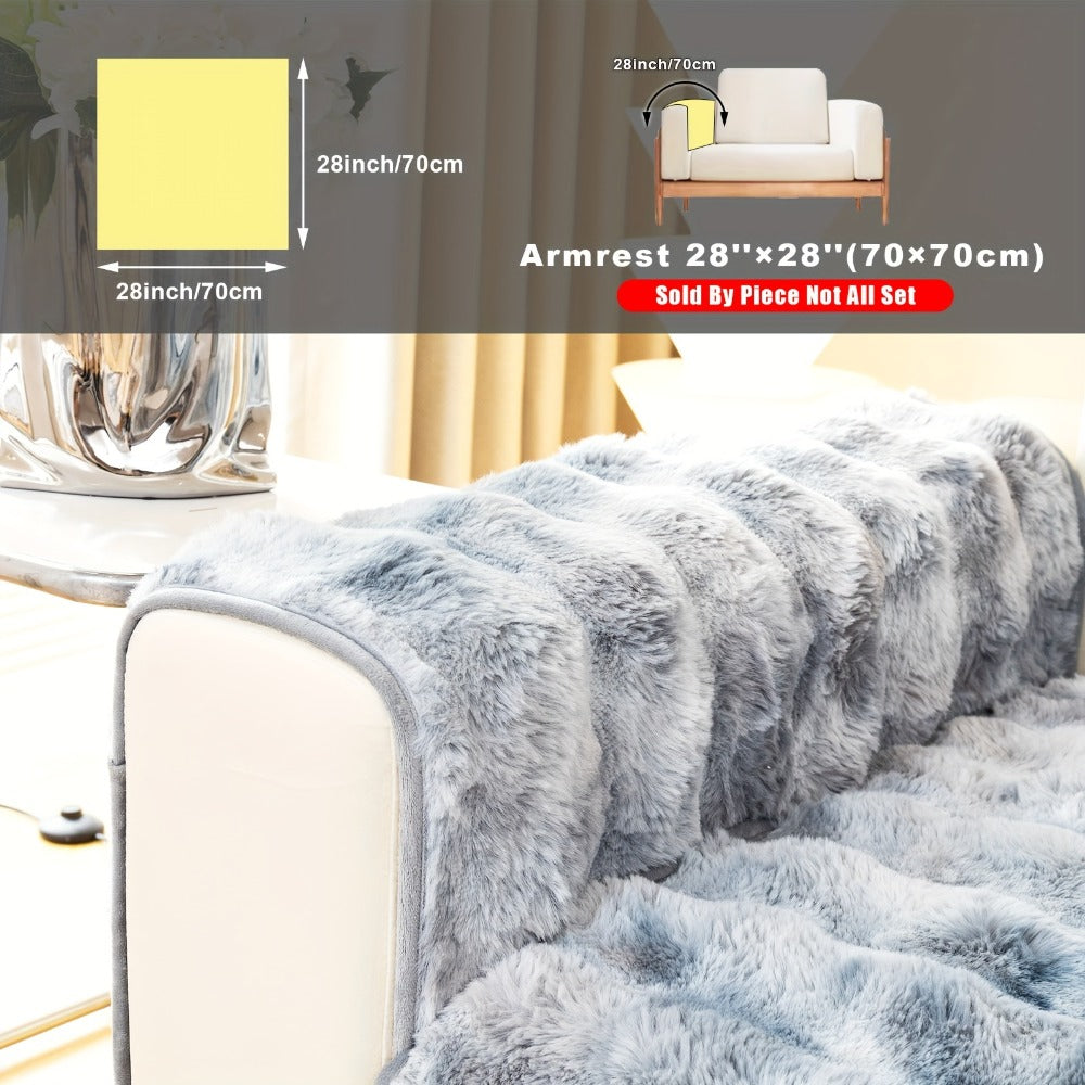 Plush Sofa Cover Faux Lamb Thick Fluffy Couch Slipcover Pet Friendly Machine Washable Gradient Color Polyester Furniture Protector for Armchair Single Double Triple Sofa Living Roo - product image 31
