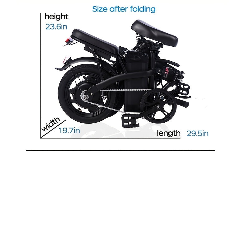 14 Inch Foldable Electric Bicycle, 330 Pound Load-bearing Capacity, Max Speed Of 19MPH, 48V Lithium Battery, Range Of Approximately 18-28 Miles, Portable - product image 27