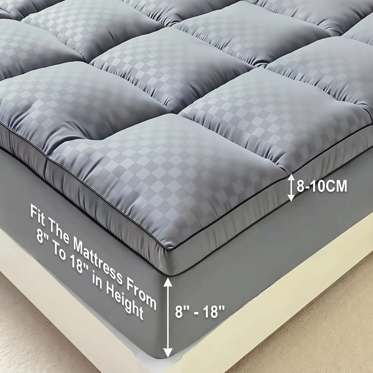 Luxury Soft Buffer Mattress Pad, Non Slip Fully Enclosed Edge Design, Anti Collision Anti Knock, Gap Filling for Safer Sleep, Suitable for Home Bedrooms and - product image 2