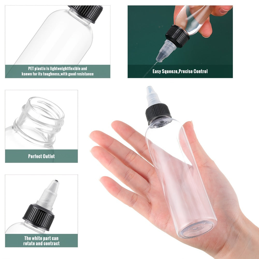 Squeeze Bottles 4oz 100 Pack with Twist Top Caps Empty Plastic Refillable Dispensing Bottles BPA Free for Hair Oil Essential Oil Condiment Sauce Lotion Skincare Salon Kitchen Resta - product image 4