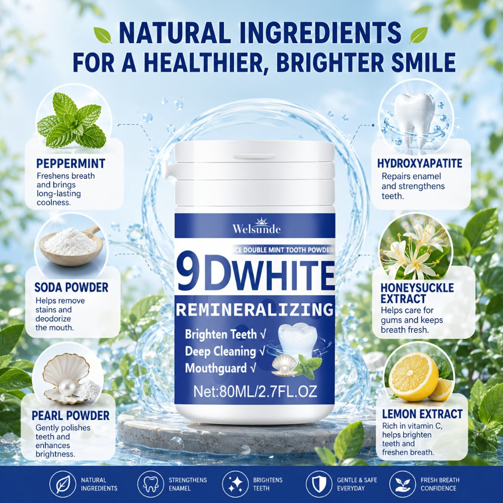Hydroxyapatite Tooth Powder 2-Pack Remineralizing Fluoride-Free Deep Cleaning Whitening Mint Toothpowder for Sensitive Teeth Enamel Repair Daily Oral Care Gift - product image 7
