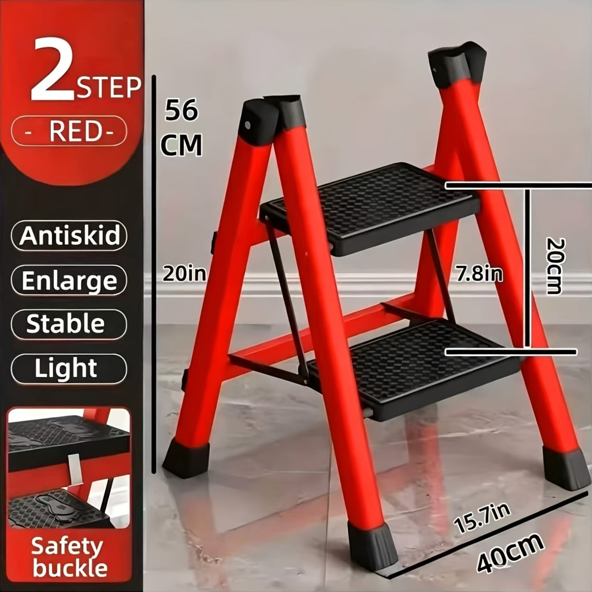 Folding Ladder, 2/3/4/5-Step Ladder, With A Weight Capacity Of 500 Lbs, Anti-Slip Wide Pedals With Safety Locks, Rust-Resistant Material, Suitable For Home - product image 8