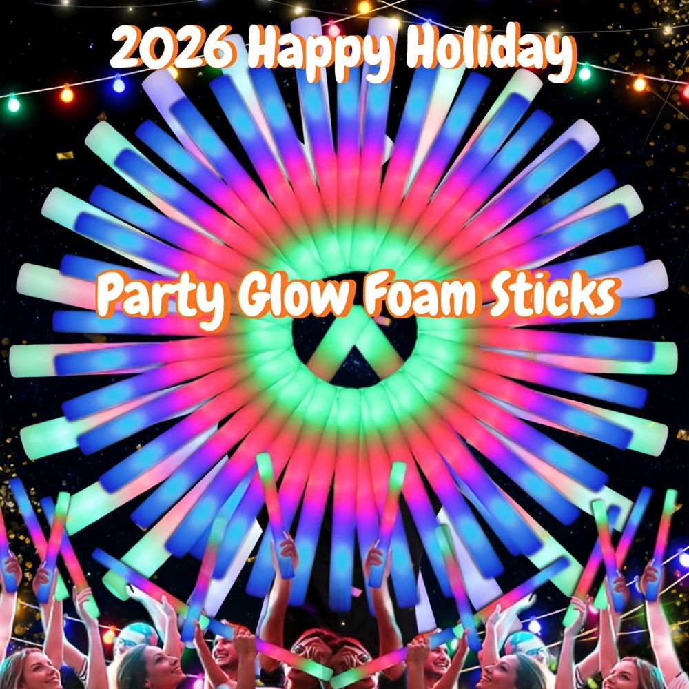 100 pcs Pack LED Foam Light Sticks - 3-Mode Color Changing Flashing Party Favors with Flashing Modes Suitable for Weddings, Birthdays, Concerts, Camping, for - product image 3