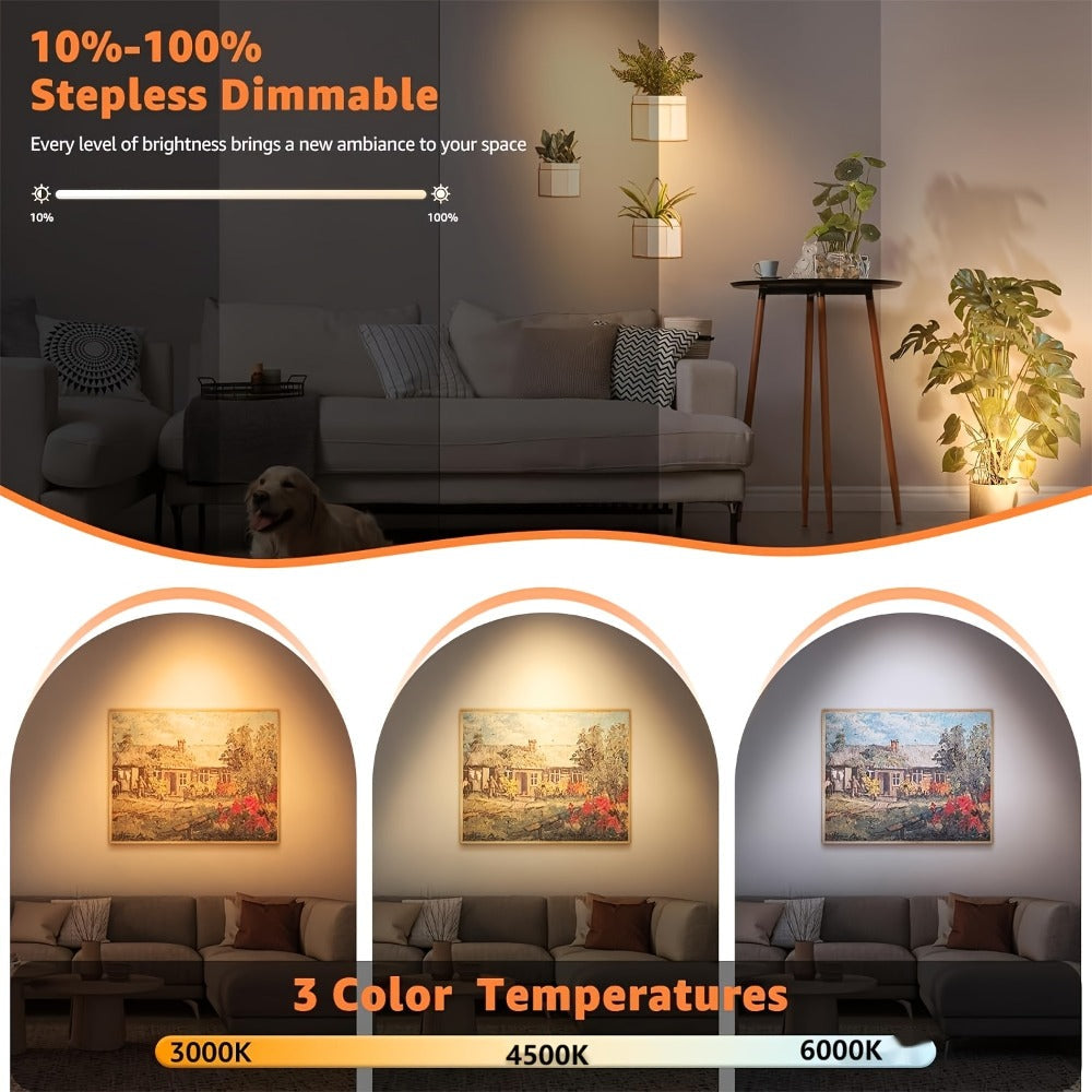 Rechargeable Indoor Spotlight LED – 3-Color Dimmable with Remote & Timer, 350° Adjustable, 2500mAh Battery, Magnetic Base Wall Accent Light for Pictures, Plants & Artwork (White /  - product image 7