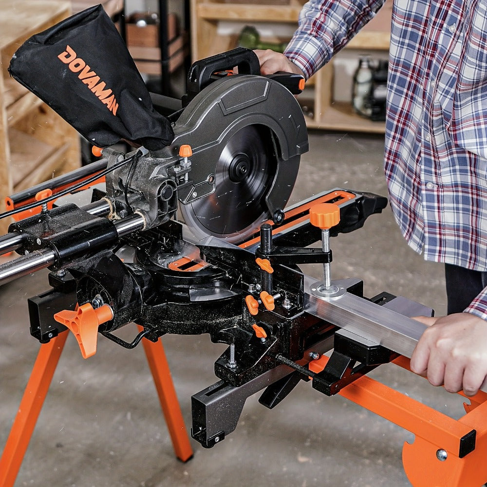 Miter Saw Stand with 78-1/8" Sliding Rail – 3-Step Quick Fold, 22LB Lightweight, 330LB Capacity, Universal Fit for DeWalt Makita Bosch & Most Miter Saw Brands - product image 3
