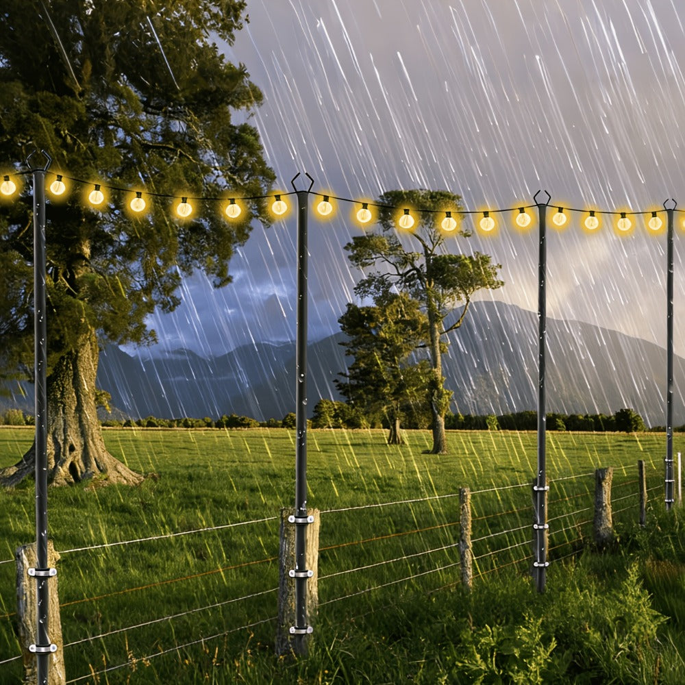 Outdoor String Light Poles 4 Pack 8.9Ft Metal Poles for Outside String Lights with Ground Fork Stand for Patio Backyard Deck Garden Yard Bistro Party Wedding Lighting - product image 4