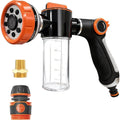 Dog Wash Hose Attachment 8-in-1 Spray Nozzle with 100cc Soap Dispenser | Pet Shower Sprayer for Bathing Dogs, Car Wash & Garden Watering