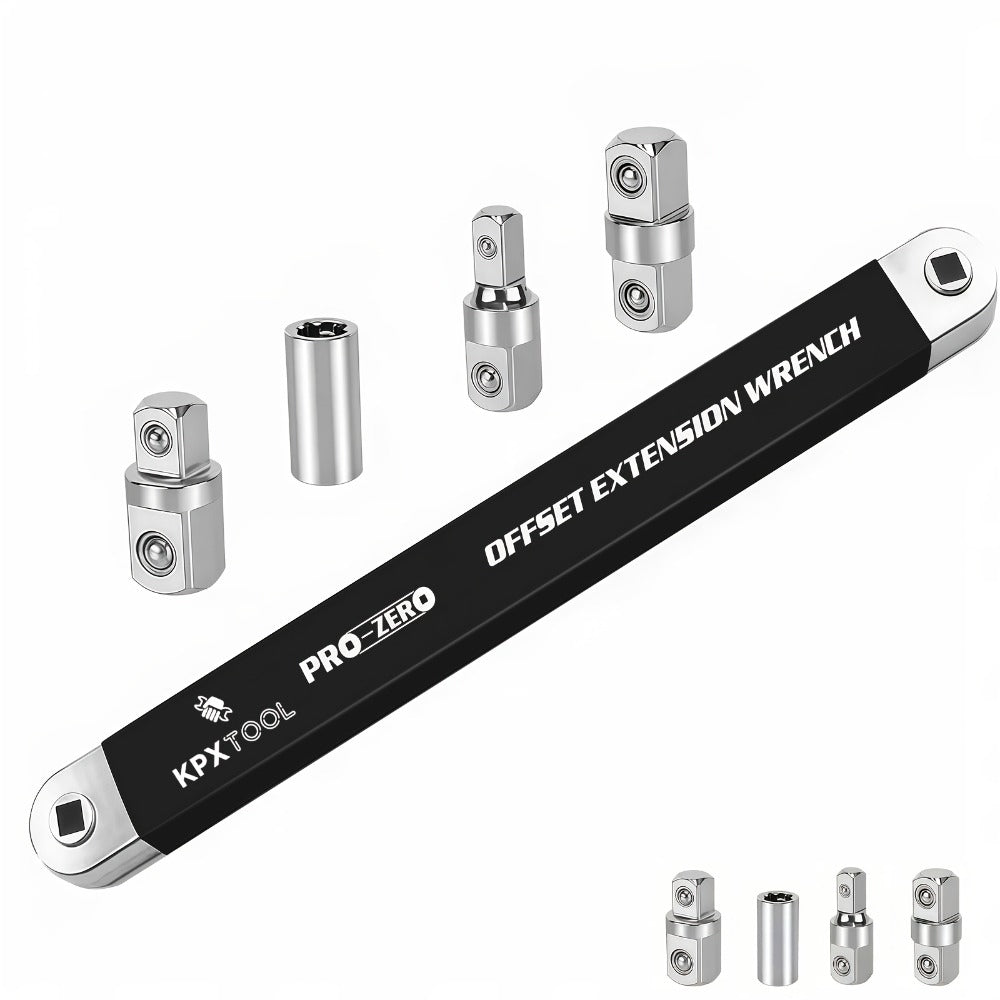 Ratchet Wrench Set 2-in-1 Multi-Function Offset Extension | 1/2" 1/4" 3/8" Square Head Adapters | 180° Swivel High Torque Non-Slip Handle | Durable Metal Automotive Repair Hand Too - product image 11