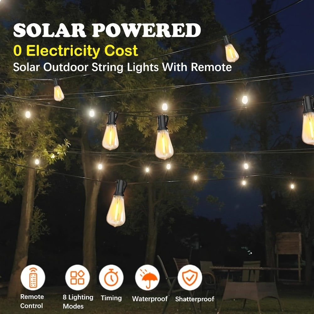 Solar String Lights Outdoor LED – 39/50/72/100/105FT Spherical Bulb & Warm/Cool White with Remote Control | IP65 Waterproof 12-Hour Solar Powered Fairy Lights for Patio, Garden & F - product image 8