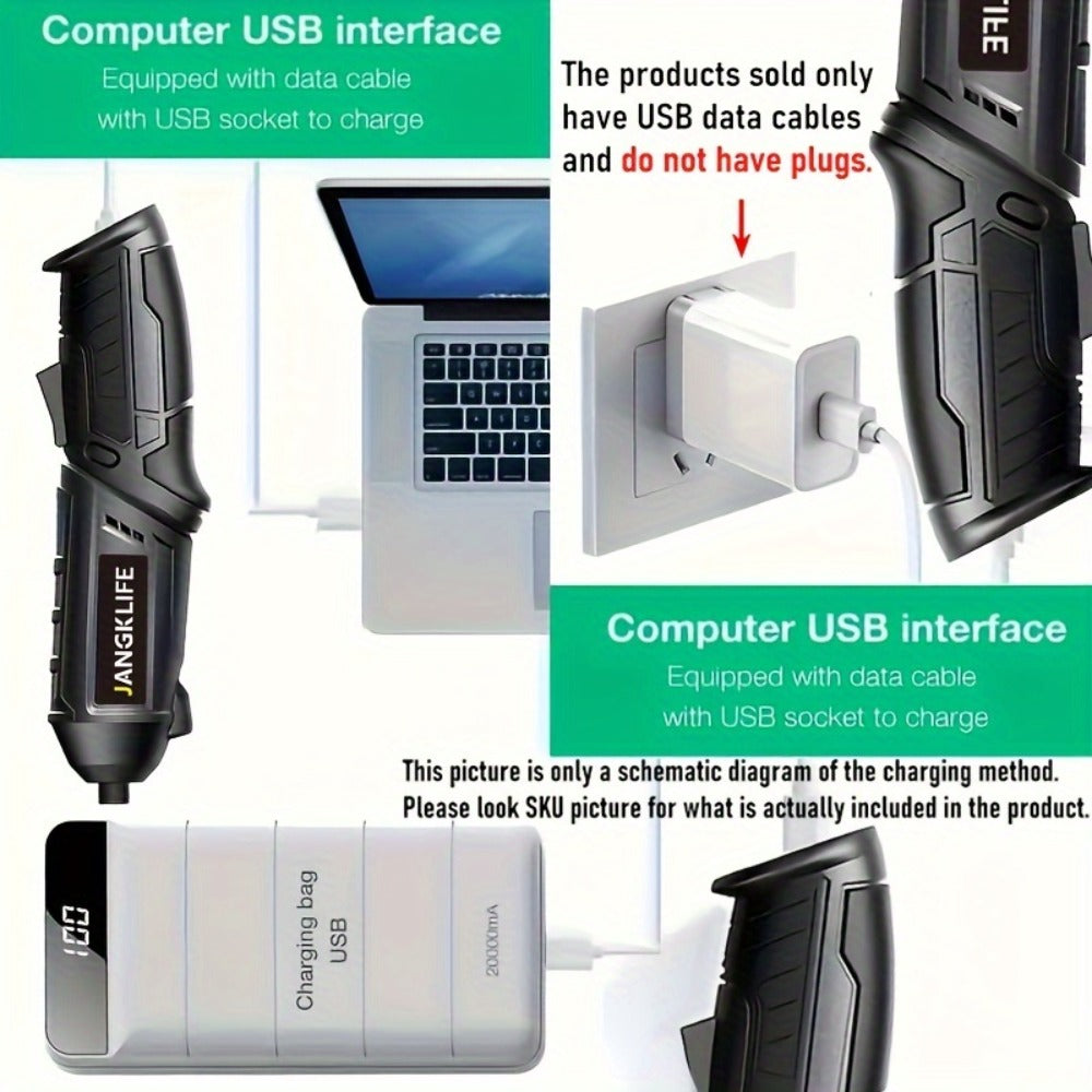 Electric Screwdriver Set 16pcs, 90° Rotatable Foldable Cordless Screwdriver Kit with 1200mAh Rechargeable Battery & Bits - product image 5