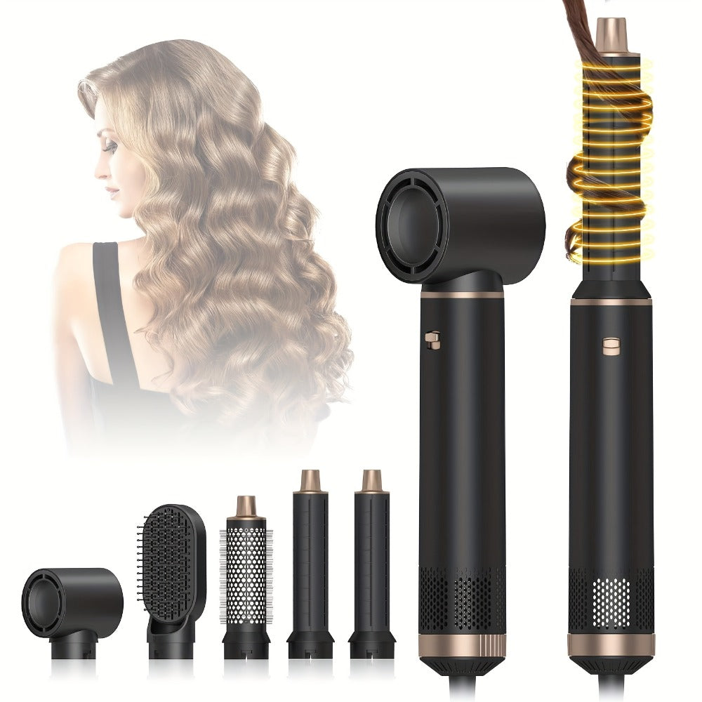 Hot Air Brush 5-in-1 Hair Dryer Brush with Round Barrel — Blow Dry, Curl, Straighten & Add Volume, 3 Heat Settings, One Step Hair Styler for All Hair Types, Salon Blowout at Home - product image 2