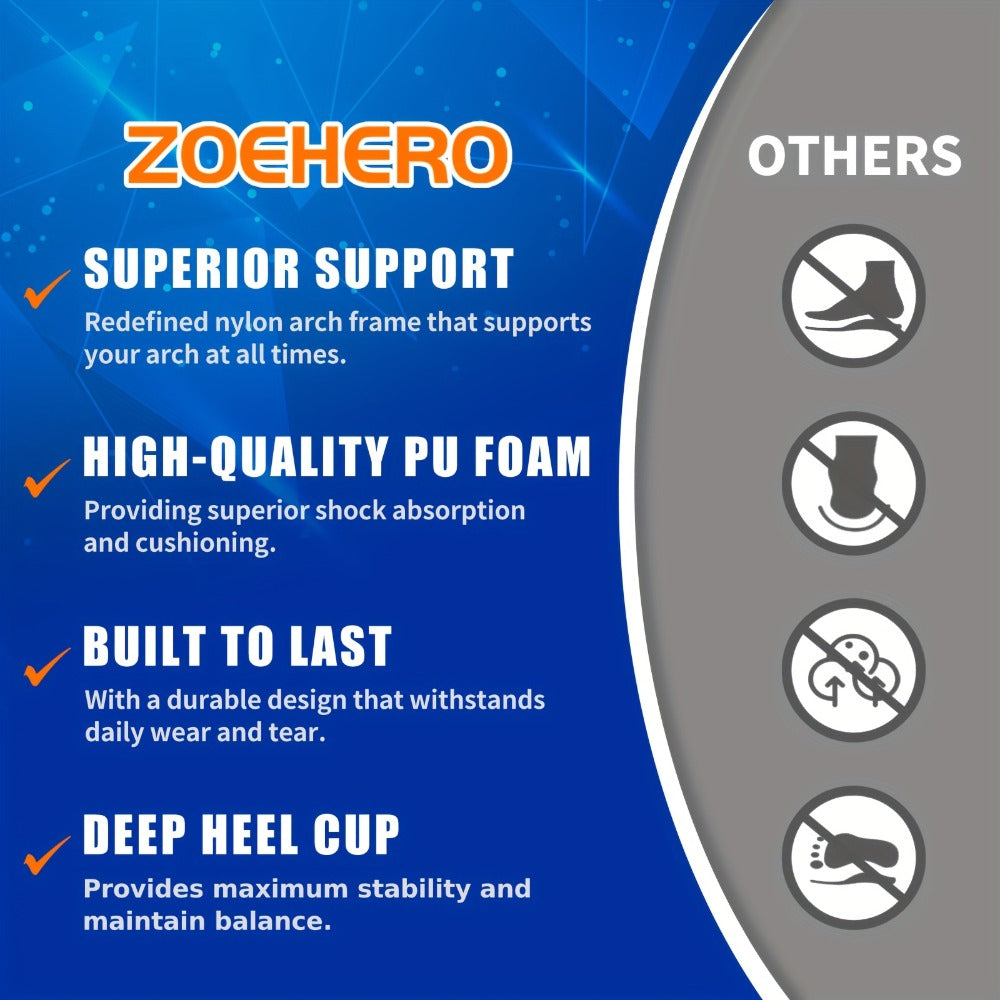 Heavy Duty Arch Support Insoles – High-Density PU Foam, Deep Heel Cup, Shock Absorbing for Work Boots, Hiking, Sports & Standing All Day | Men & Women - product image 6