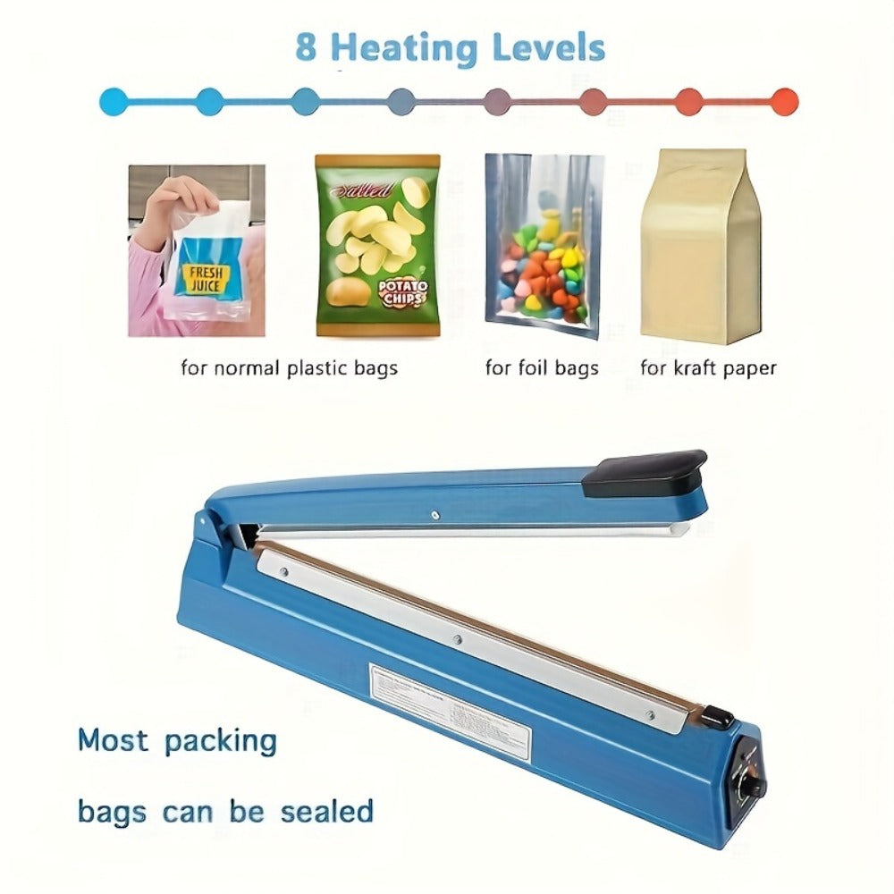 Impulse Heat Sealer 8" & 12" | Adjustable Temperature Poly Bag Sealing Machine for Plastic, Mylar, PE & PP Bags – Portable Manual Heat Sealer for Home, Restaurant, Retail & Food St - product image 6