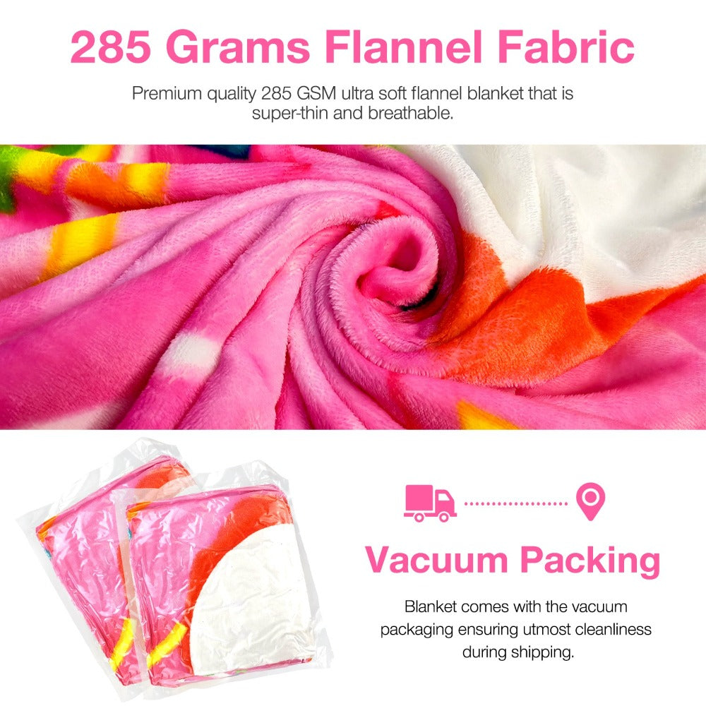 Food Print Flannel Throw Blanket - Funny Pizza Donut Pancakes Digital Print 250GSM Soft Cozy Lightweight All-Season Foodie Throw for Couch Sofa Bed Office Camping Travel - product image 8