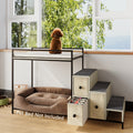 Cat Window Perch with Stairs & 3 Storage Drawers | Large Multi-Level Pet Bunk Bed Platform for Cats and Dogs, Foam Upholstered - product image 4