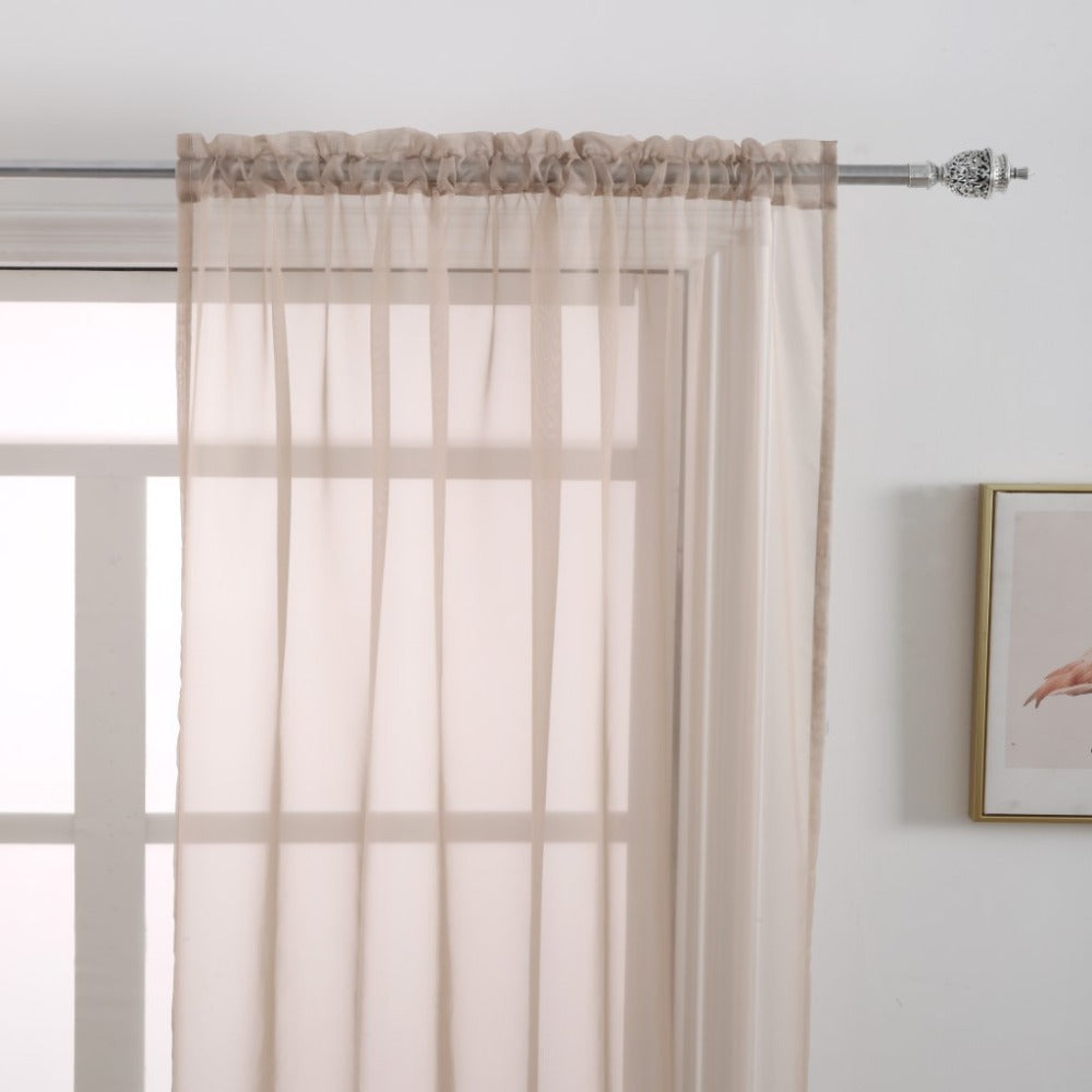 Sheer Curtains 2 Panels Rod Pocket – Light Filtering Privacy Window Drapes for Living Room Bedroom Modern Home Decor - product image 25