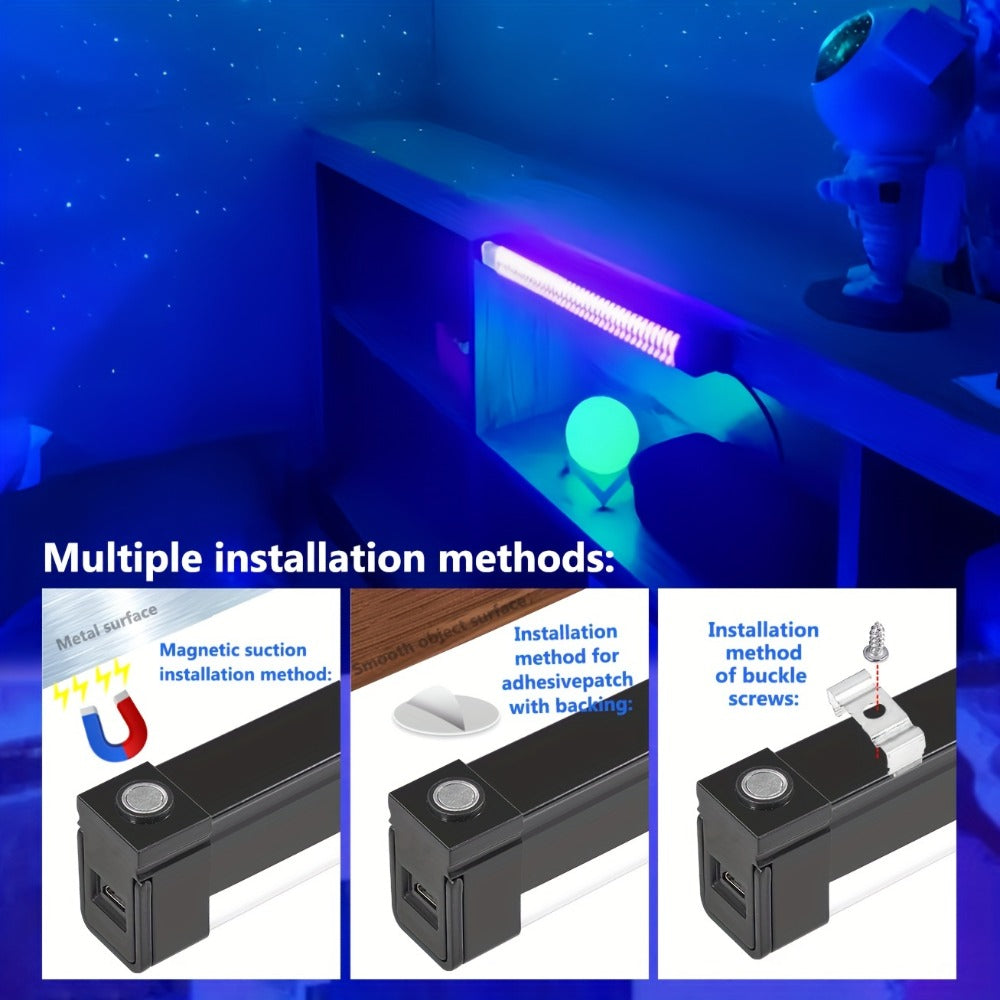 UV Black Light Strip USB LED – 32cm / 12.6ft Portable Magnetic Black Light Tube for Halloween Party, Fluorescent Tapestry, Body Paint, Posters, Christmas & Cabinet Lighting (3-Pack - product image 13