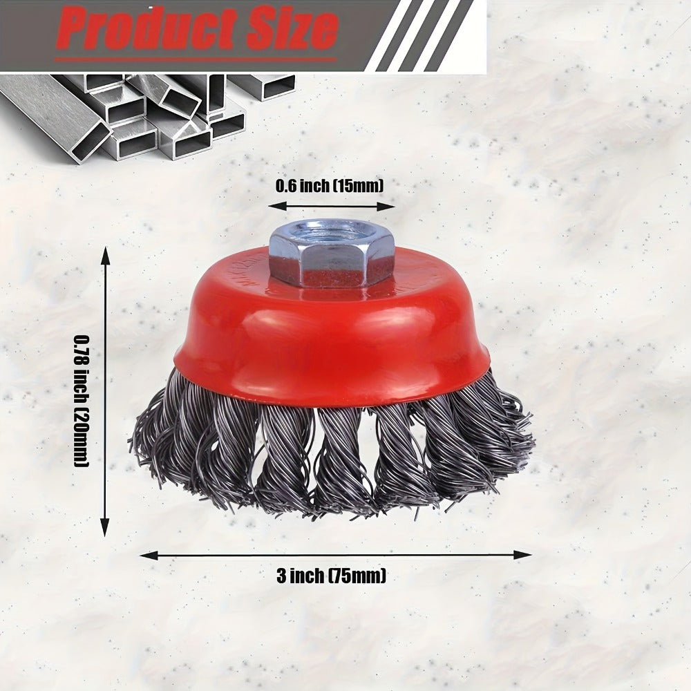 Wire Wheel Cup Brush 4 Inch Stainless Steel for Angle Grinder 2 Pack Metal Cleaning Rust Removal Paint Stripping Weld Cleaning Tool for DIY Professional Mechanics Craftsmen - product image 4